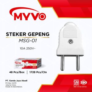 Steker Colokan Kabel Gepeng Listrik SNI Myvo MSG 101 ORIGINAL