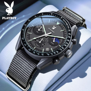 PLAYBOY  For Women Original  Water Proof  Watches 2025 New Fashion Fancy Dual Calendar Luminous Display Dial FABRIC Casual