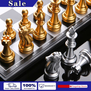 Medieval Chess Set Gold And Silver Magnetic Chess 25cm Foldable Magnetic Chessboard 32 Chess Pieces Portable Family Game Childrens Birthday Gifts