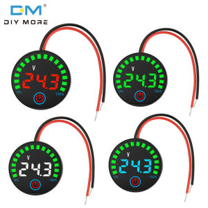 diymore DC 7-55V Round LED Indicator Voltage/Battery Level Display Universal Battery Level Display Panel for Acid Batteries/Lithium Batteries