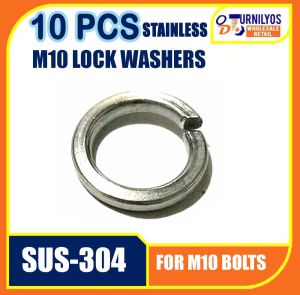 10 SET STAINLESS M10 HEX BOLTS WITH NUTS SUS-304 PITCH 1.50