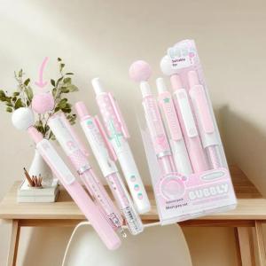 💥【Special price】💥UWO ชุดปากกาสั้น4ด้ามปากกาพู่กัน ° แบบหมุนได้สวยงามช่วยแก้ปัญหาปากกาได้