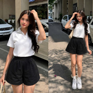 Quần Short Kaki Cạp Chun Cao Dáng Phồng Chữ A – Quần Đùi Nữ Form Rộng Thoải Mái Bigsize