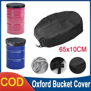 Gallon Drum Cover Black with Adjustable Stretchable Rain Drawstring Waterproof 55 Gallon