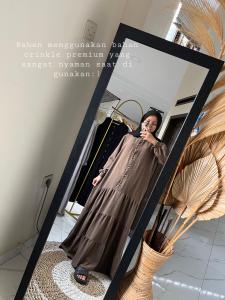 Gamis Dress wanita bahan CRINKLE AIRFLOW model Terbaru Baju wanita muslimah ZETTAYA maxi 2025