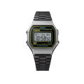 Casio Vintage A168WEHB-1A Black Stainless Steel Men Watch / Women Watch. 