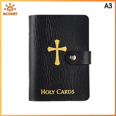 NCVHRT Durable Leather Holy Prayer Card Holder Pocket Organizer with Snap Closure Suitable for Religious Gifting Daily Storage Use