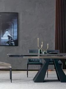 Slate Retractable Dining Table Simple Modern Rectangular Designer Italian Minimalist Dining Table Chair Combination Stretchable Dining Table