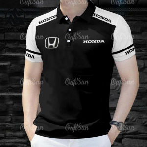 2568เสื้อโปโลผู้ชายเสื้อเสื้อโปโลโลโก้ Honda Locomotive เสื้อสำนักงานแขนสั้นขี่จักรยานเสื้อแบบแห้งกลางแจ้งกระดุมเสื้อเสื้อผ้าลำลอง