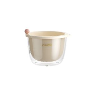 HUNIU Transparent Fruit Drain Basket Thickened Double Layered Vegetable Washing Basin Food Grade Quickly Drain Fruit Cleaning Bowl with Strainer Kitchen