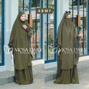 Mina SET Abaya + French Khimar Semi Instan