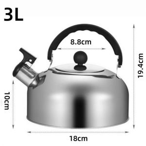 1L~5L Stainless Steel Whistling Boiling Pot High Quality Universal Kettle with Wooden Handle