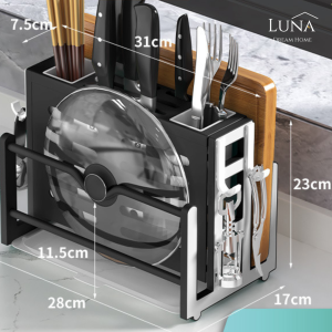 LUNA [Sean Kitchen Organiser] Ins Kitchen Storage Household Multi Compartment Organiser Kitchen Utensils Cover Holder