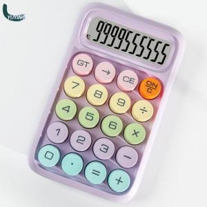 YUYIN4 Máy tính màu gradient cổ điển dễ sử dụng di động nút cơ máy đánh chữ retro máy tính văn phòng phẩm màn hình lớn