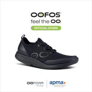 OOFOS OOMG Mens Sport Lace Black รองเท้าเพื่อการฟื้นฟู