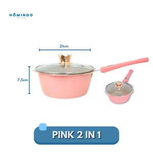 Homindo Store Panci Mpasi Set Bayi 4 Pcs / Kukusan Cotting Granit / Wajan Keramik Food Grade / Desain terbaru paling ergonomis / panci susu untuk bayi