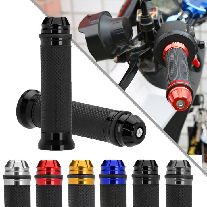 Motorcycle Hand Grips - 7/8" Rubber Gel Grips For Honda, Yamaha, Kawasaki & Cafe Bikes