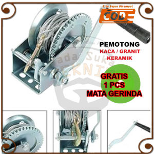 800lbs 360kg mesin derak / derek manual handwinch katrol + tali 7meter set hand winch