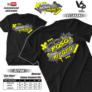 Vando Baju Kaos Ora Melu Poso Lengan Pendek Cotton Combed 30s Atasan Pria Kekinian