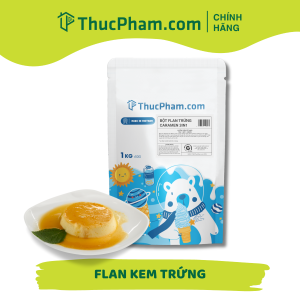 1KG Bột Bánh Flan Trứng/Caramel 3in1 Pha Sẵn Không Cần Hấp - Dễ Nấu Tại Nhà - ThucPham.com