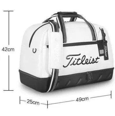 Túi Đựng Quần Áo Golf Nam Nữ Titleist. Chất Liệu Da PU Cao Cấp Mềm Mại Không Thấm Nước Đựng Được 5-7 Bộ Quần Áo Có Ngăn Để Giày Quai Đeo Vai - Túi Đựng Đồ