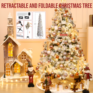 Retractable And Foldable Christmas Tree Christmas Decorative Gift DIY Setup Scene Metal Stand Foldable Design