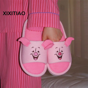 Xixitiao nhà giày dép đi trong nhà mùa xuân cho nam và nữ ĐÔI MÙA HÈ giản dị trong nhà dễ thương hoạt hình Winnie The Pooh bông dép phòng máy lạnh thấm mồ hôi