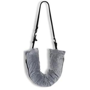 Portable Fillable Neck Pillow – Adjustable Velvet Travel Pillow for Car Train Airplane Comfort