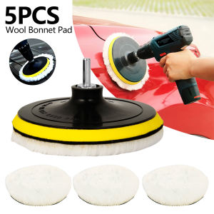 [FAST DELIVERY]5Pcs 6 Sponge Polishing Waxing Buffing Pads Kit Set Compound Auto Car Polisher + M14 Drill Adapter Kit