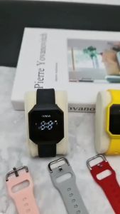 Jam tangan wanita Fossil Karet Digital Touchscreen LED watch Free box dan baterai cadangan