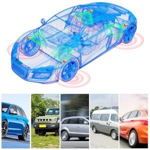 Tire Pressure Monitoring System with 4 Sensors TPMSUSB Solar Powered Displays Pressure and Temperature