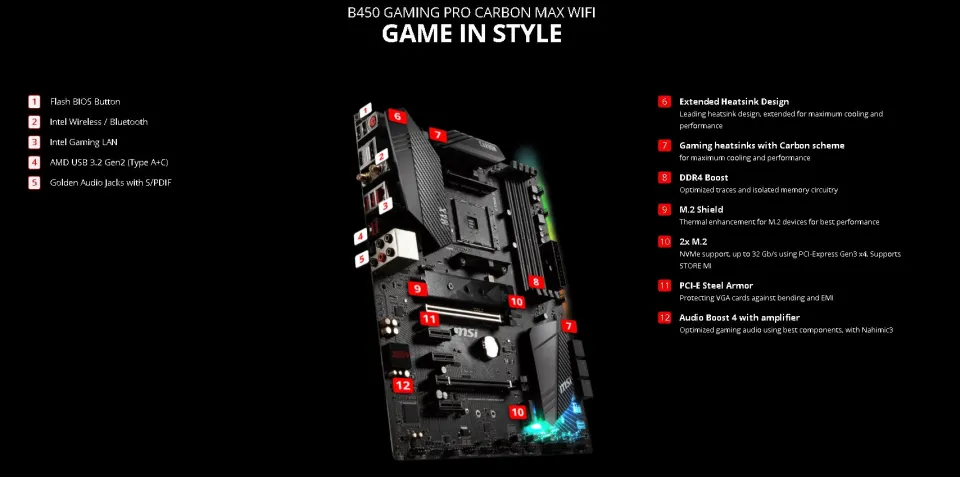 AMD Ryzen 5 3500X + MSI B450 Gaming Pro Carbon Max WIFI AM4 ATX