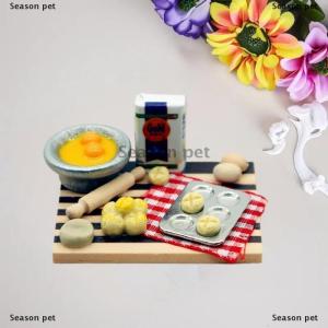 [COD] Season pet ของเล่นอาหารตุ๊กตาสถานีทำขนมตัดขนมปังนมไข่รูปจำลองอุปกรณ์เสริมในครัวสำหรับเด็ก