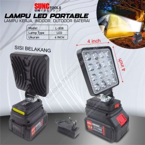 Lampu LED Portable Lampu Camping Lamp Baterai LXT SUNC TOOLS