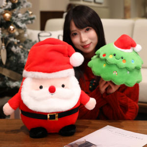JOJO CASTLE Cute 2025 Merry Christmas Gift Xmas Tree Santa Claus Santa Bouquet Plush Throw Pillow Kawaii Stuffed Santa Claus Christmas  Tree Plushies Cushion Soft Toys Xmas Decor Party Gift