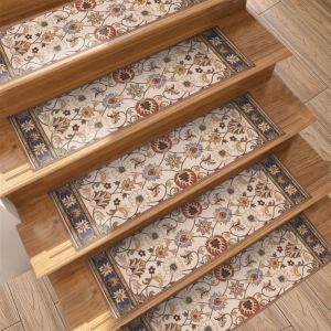 GORGE Self-adhesive Stair Treads 8x30 Inch Non-Slip Stair Mats Trendy Reusable Carpet Indoor Use