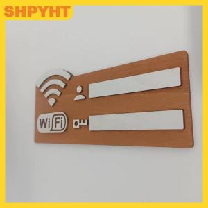 SHPYHT 1pc Rustic Wooden WiFi Password Sign Vintage Wall-Mounted Wireless Network Indicator Plaque Multi-Purpose Home Decor Accessory