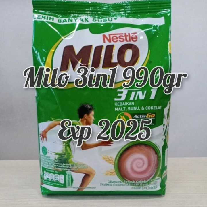 Nestle Milo 3in1 1kg milo bubuk susu cokelat milo 3in1 1000gram nestle ...