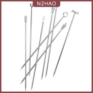 N2HAO 4pcs thép không gỉ Cocktail Gậy trái cây tái sử dụng uống Martini Picks