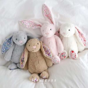 EAURA Stuffed Animals Rabbit Floral Ears Plush Long Ears Room Decor Bonnie Plush Toys Children Student Kawaii Rabbit Stuffed Dolls Birthday Gifts
