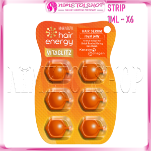MAKARIZO Hair Energy Vitaglitz 1ml X6 Serum Keratin Vitamin Rambut Kering Rusak Rontok Aloe Royal