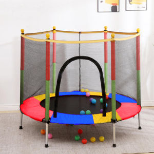 140x122CM Trampoline for Kids with Safety Net Weight 100 kg Indoor Trampoline Bouncing