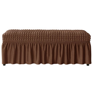 Seersucker Bench Cover for Living Home Dining Room Bedroom Piano Stretch Bubble Fabric Long Seat Covers Washable Decor