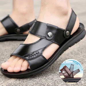 Casual Genuine Leather Sandals For Men Summer Beach Sandals Shoes For Men Water Hiking Shoes For Men Size 38-44