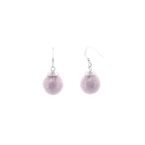 zakkaism ต่างหู เงินแท้ 925 Purple Cotton Candy Hook Earrings สีม่วง