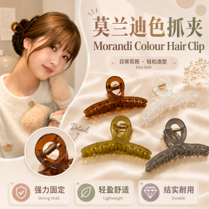 Hair Clip Morandi Colour 🎀 赵露思同款莫兰迪色抓夹 Klip Cakar Rambut Warna Telus Hair Pin Woman Hair Claw Large Hair Accessories
