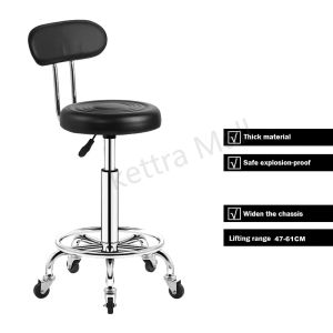 Bar Stool Bar Chair Office Salon Home Stainless Rolling Stool Lifting Beauty Stool Home Rotating Round Bar Stool Swivel Chair Barber Shop Chair Backrest Tattoo Stool Height Adjustable