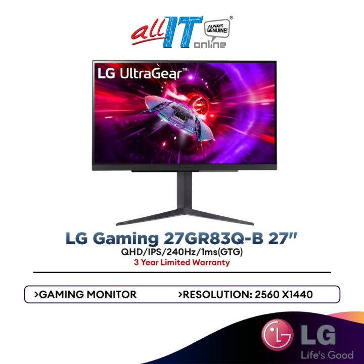 LG 27GR83Q-B 27"/QHD/IPS/240Hz/1ms(GTG) Gaming Monitor | Lazada