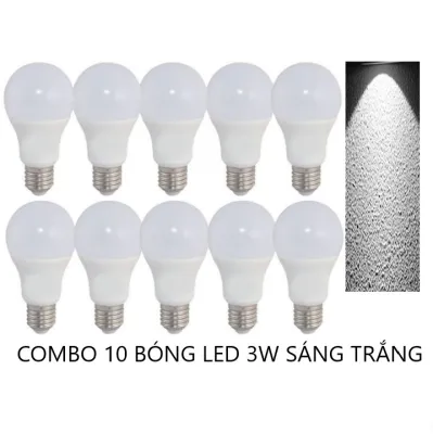 COMBO 10 Bóng Đèn Led 3W 5W 7W 9W 12W 15W 18W Tiết Kiệm Điện Bóng Búp Kín NướcTrang Trí Decor Chiếu Sáng