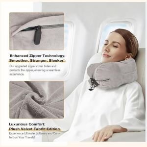 Convertible U Shaped Pillow Cover Clothes-Fillable Travel Pillow with Skin-Friendly Fabric